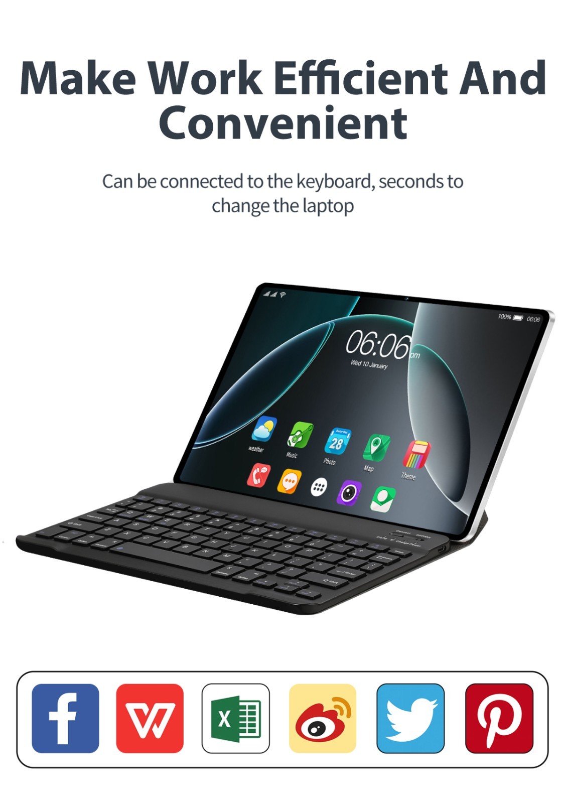 phone Tablet 10.1 inch 8G+256GB Android 12 Wifi 4G/5G LTE GSM SIM gift Keyboard