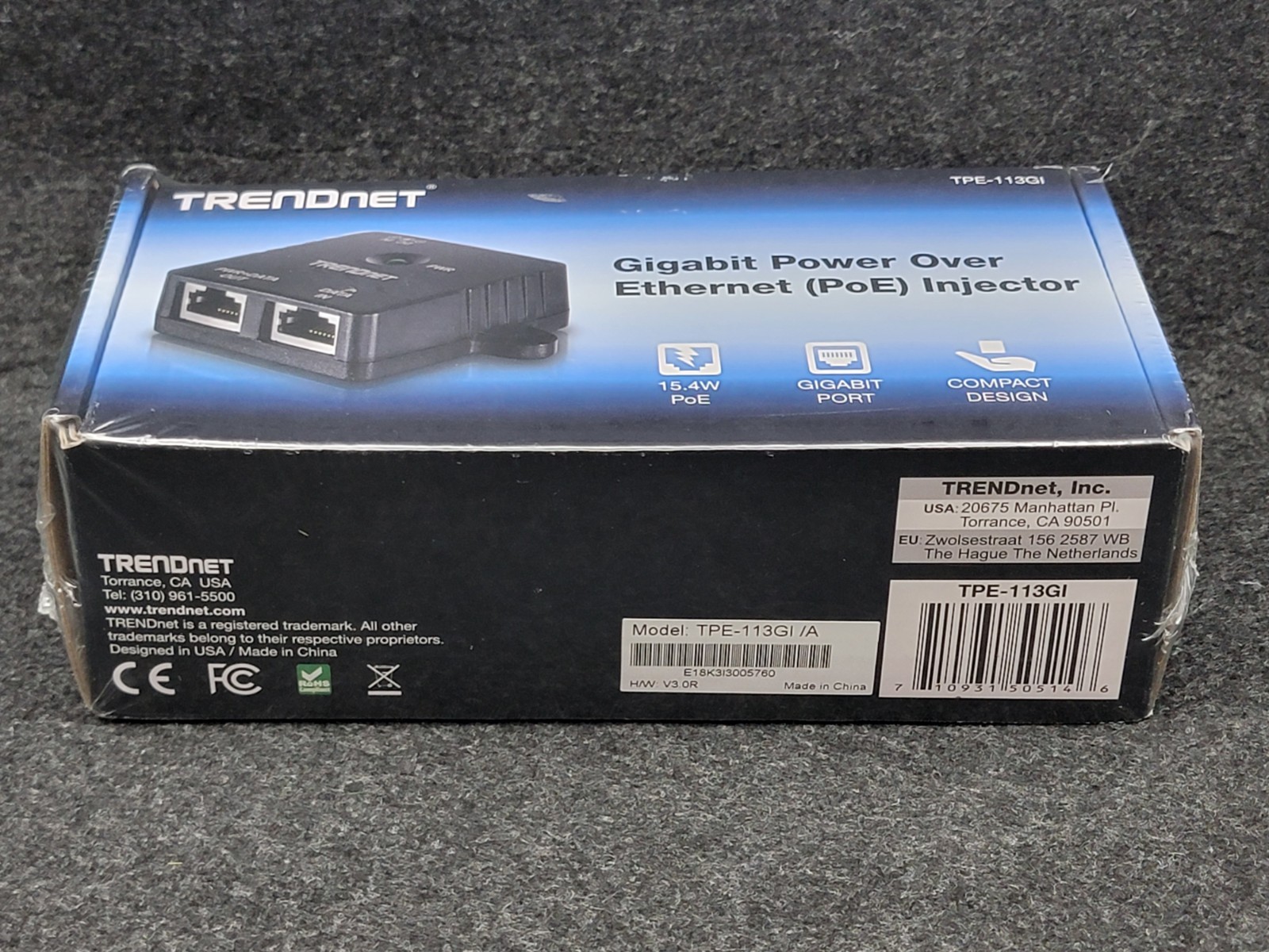 TRENDnet Gigabit Power Over Ethernet (POE) Injector [Brand New / Sealed]