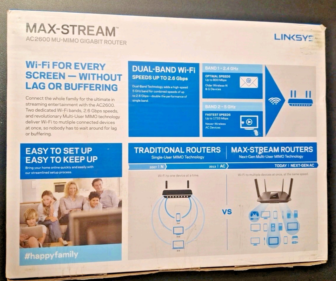 Linksys AC2600 MU-MIMO Max Stream Dual Band Wireless Wi-Fi Router