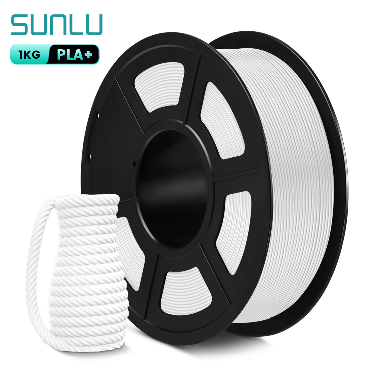 【BUY 4 GET 2 FREE,ADD 6】SUNLU PLA+ 3D Printer Filament 1KG/2.2LBS PLA PLUS White