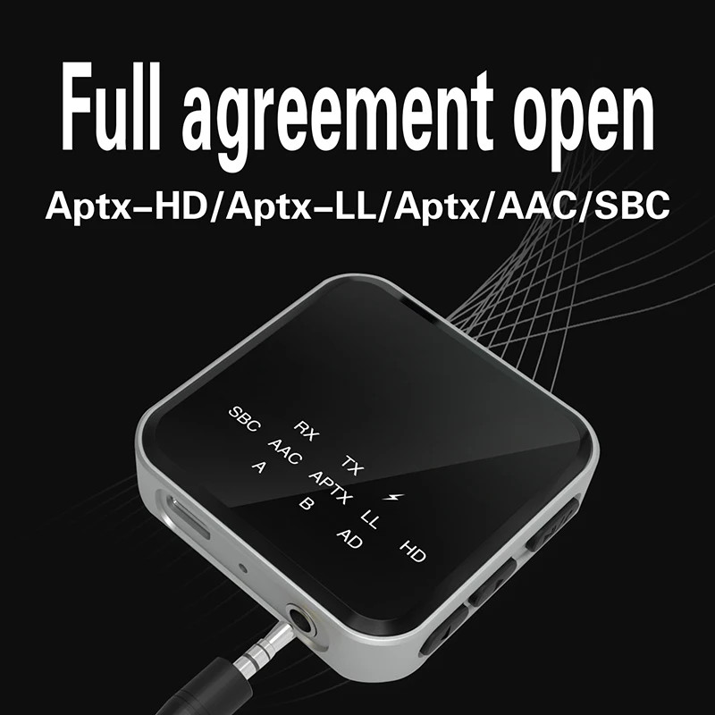 Aptx-Adaptive/Ll/Hd Bluetooth Audio Transmitter Receiver 3.5MM AUX Low Latency L