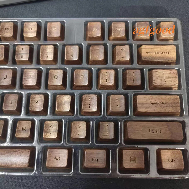 Handmade Walnut Wood Retro keycaps OEM High For Mechanical Keyboard 60/87/104