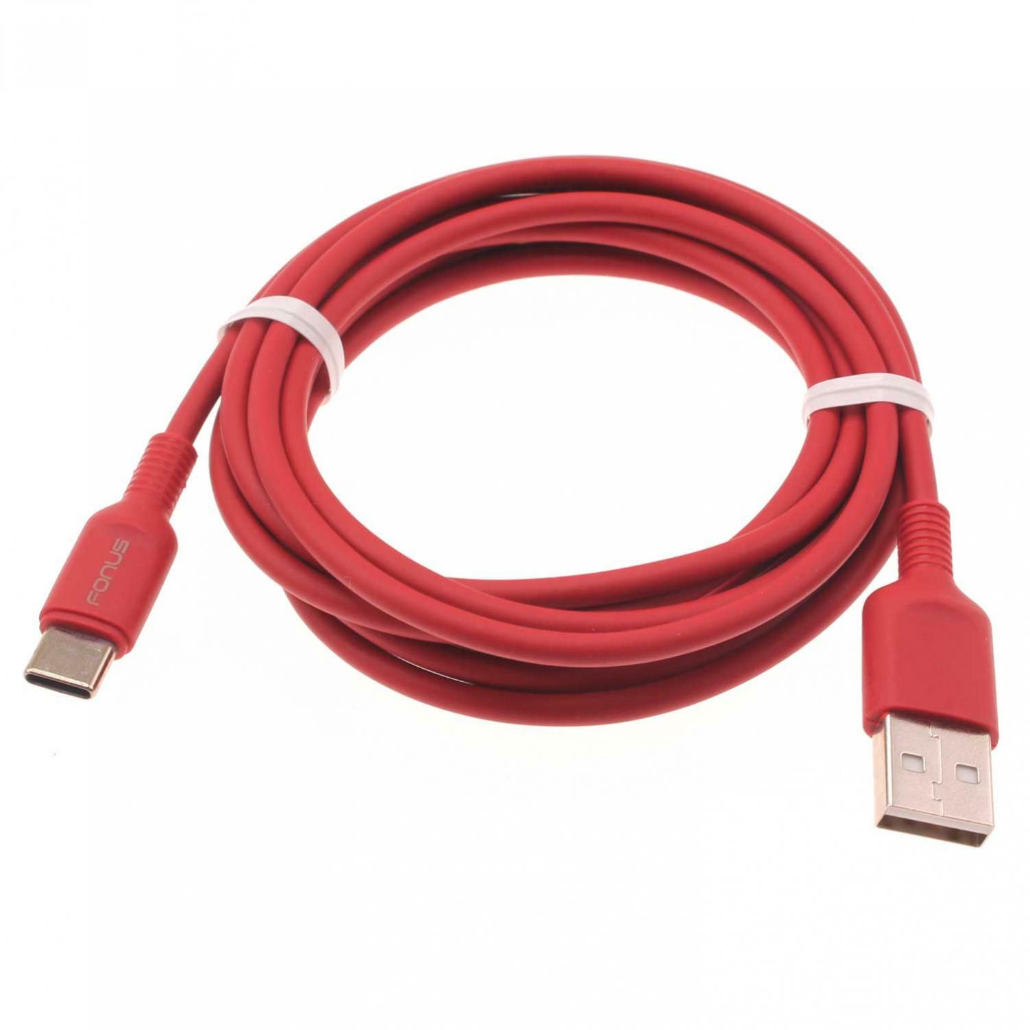 6FT USB-C CABLE RED CHARGER CORD POWER WIRE TYPE-C FAST for PHONES & TABLETS