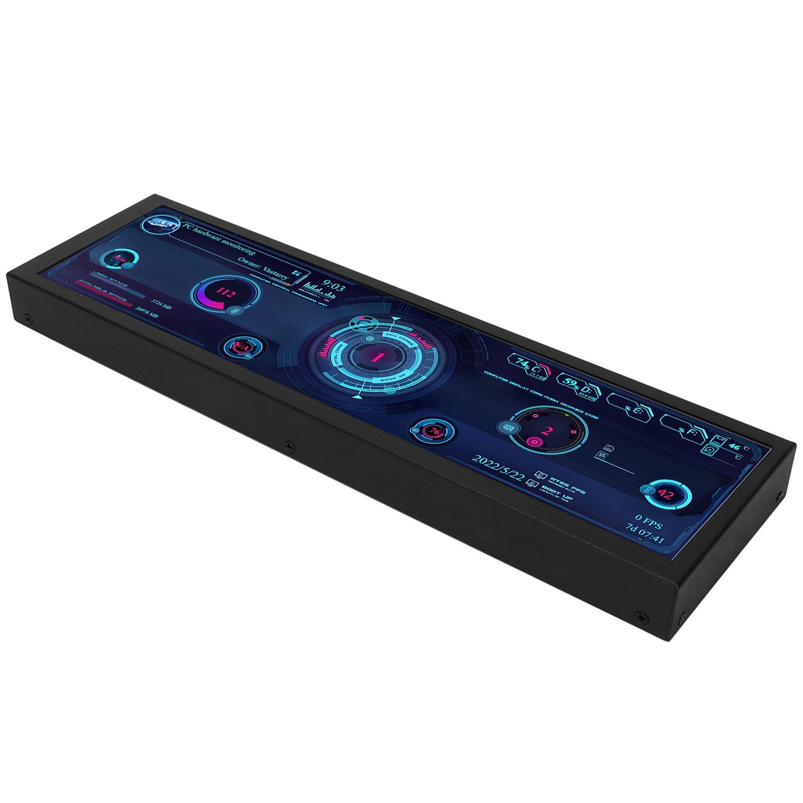 8.8 Inch IPS Display 1920×480 CPU GPU SSD Data Temperature Monitor Chassis HLTR