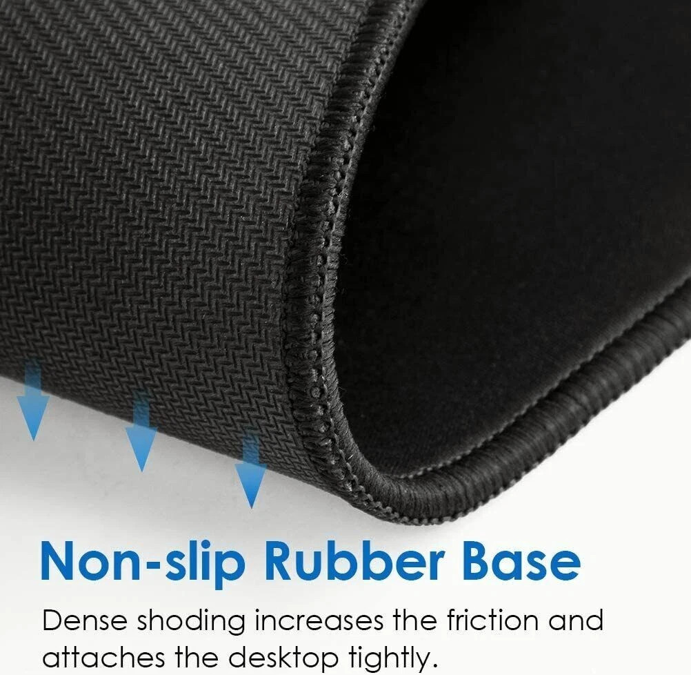 Non-Slip Mouse Pad Stitched Edge PC Laptop Computer Gaming Rubber Base
