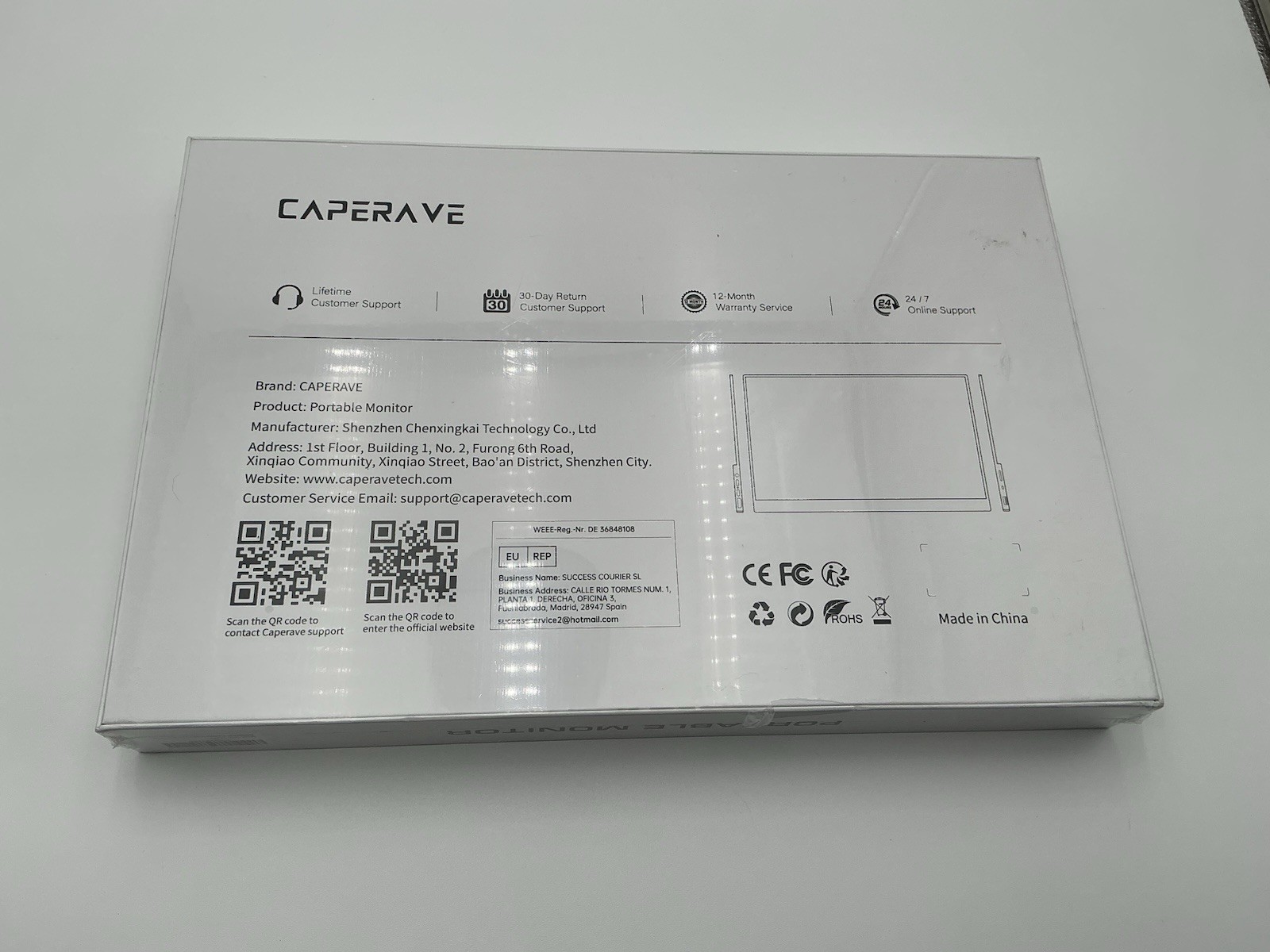 CAPERAVE 17.3″ CF17H FHD 1080p 144Hz Portable Gaming Monitor – Black