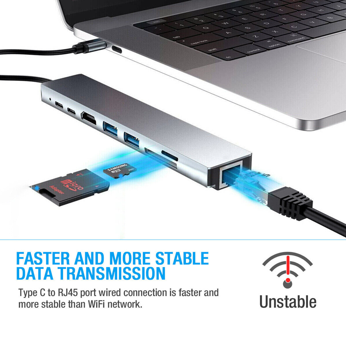 Multiport USB-C Hub Adapter USB 3.1 Charger 4K HDMI For MacBook Pro/Air iPad Pro