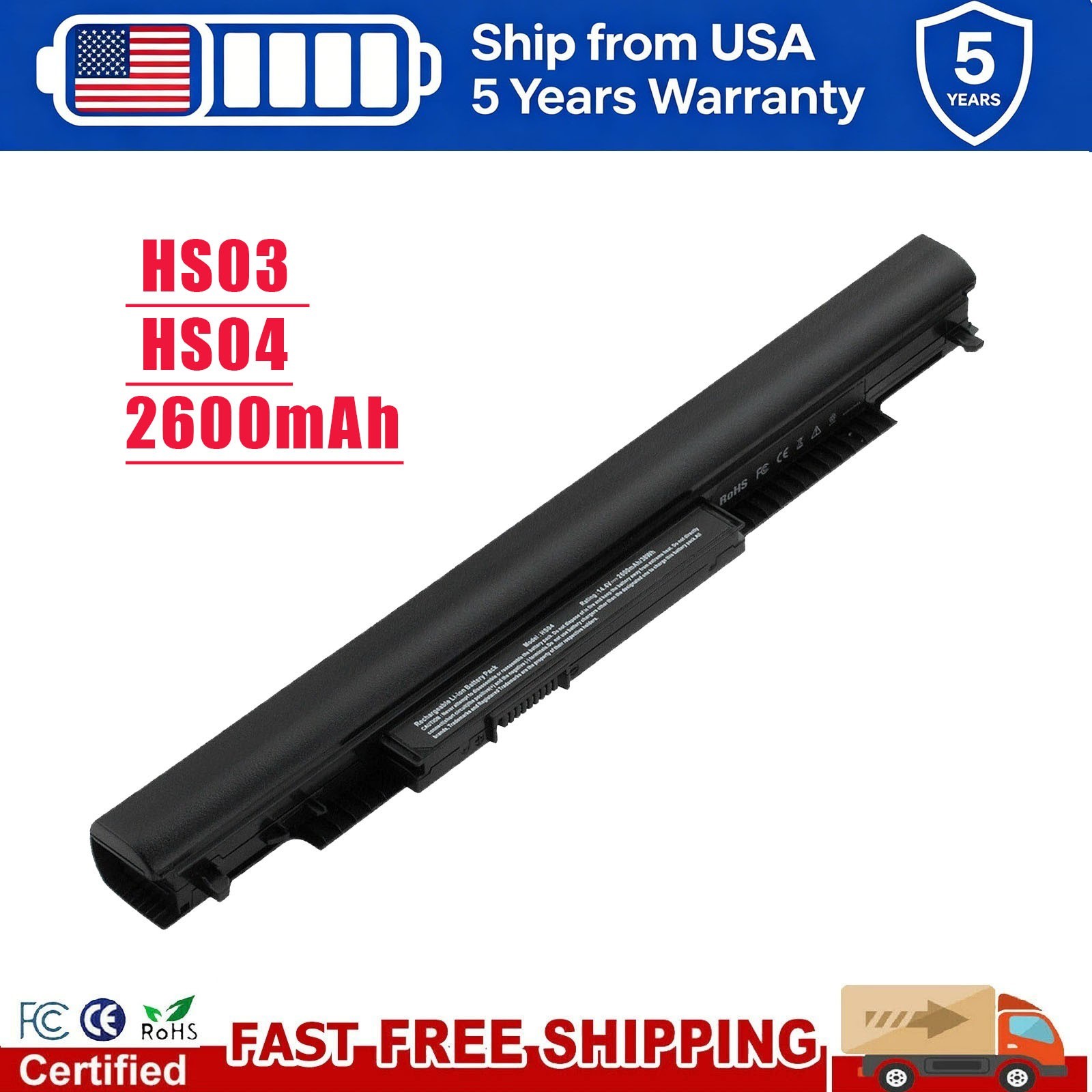 HS03 HS04 Laptop Battery For HP Pavilion 15-AC 15-AF 15-BA 15-AY Series TPN-I119
