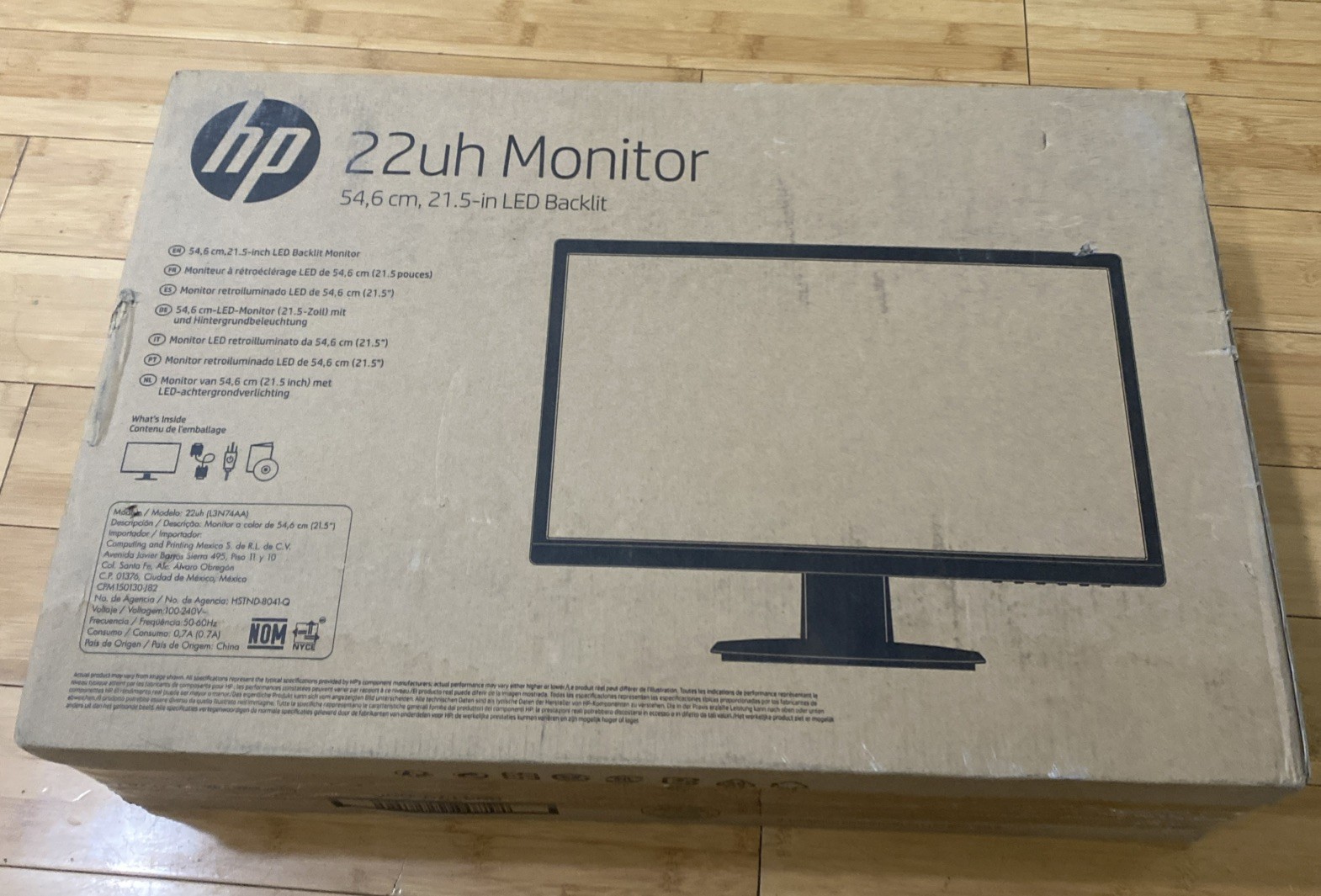 HP 21.5in. LED Backlit LCD Monitor (22 uh Model) – Black – New In Sealed Box