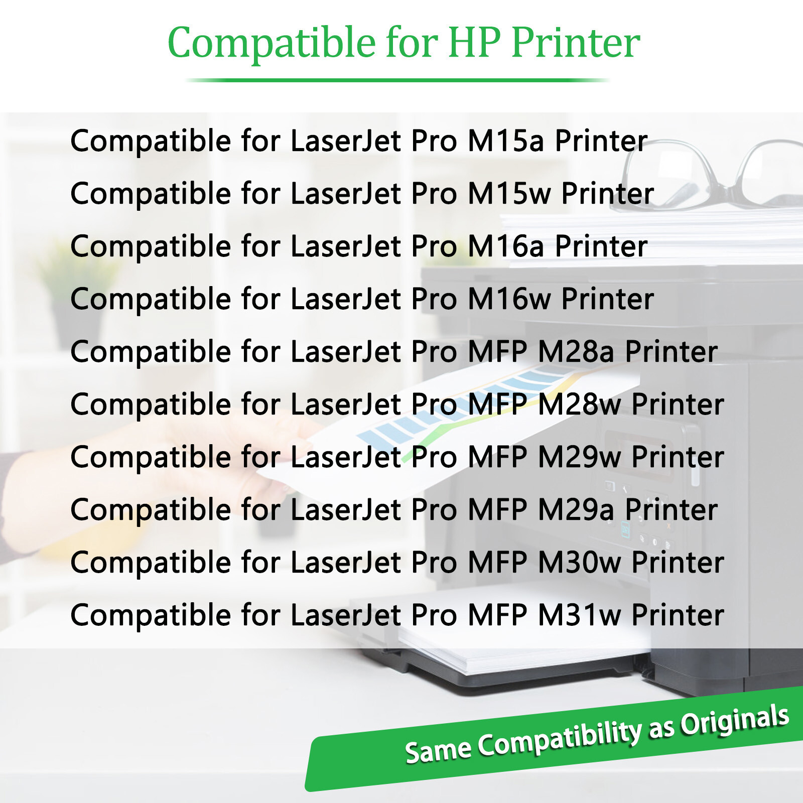 2PK CF248A 48A Black Toner Fits for HP LaserJet Pro M15w M16a MFP M28w M29a M29w