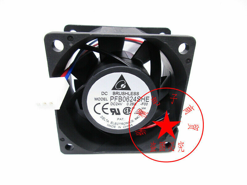 Delta PFB0624SHE -F00 24V 0.28A 6CM 6038 3-wire inverter cooling fan