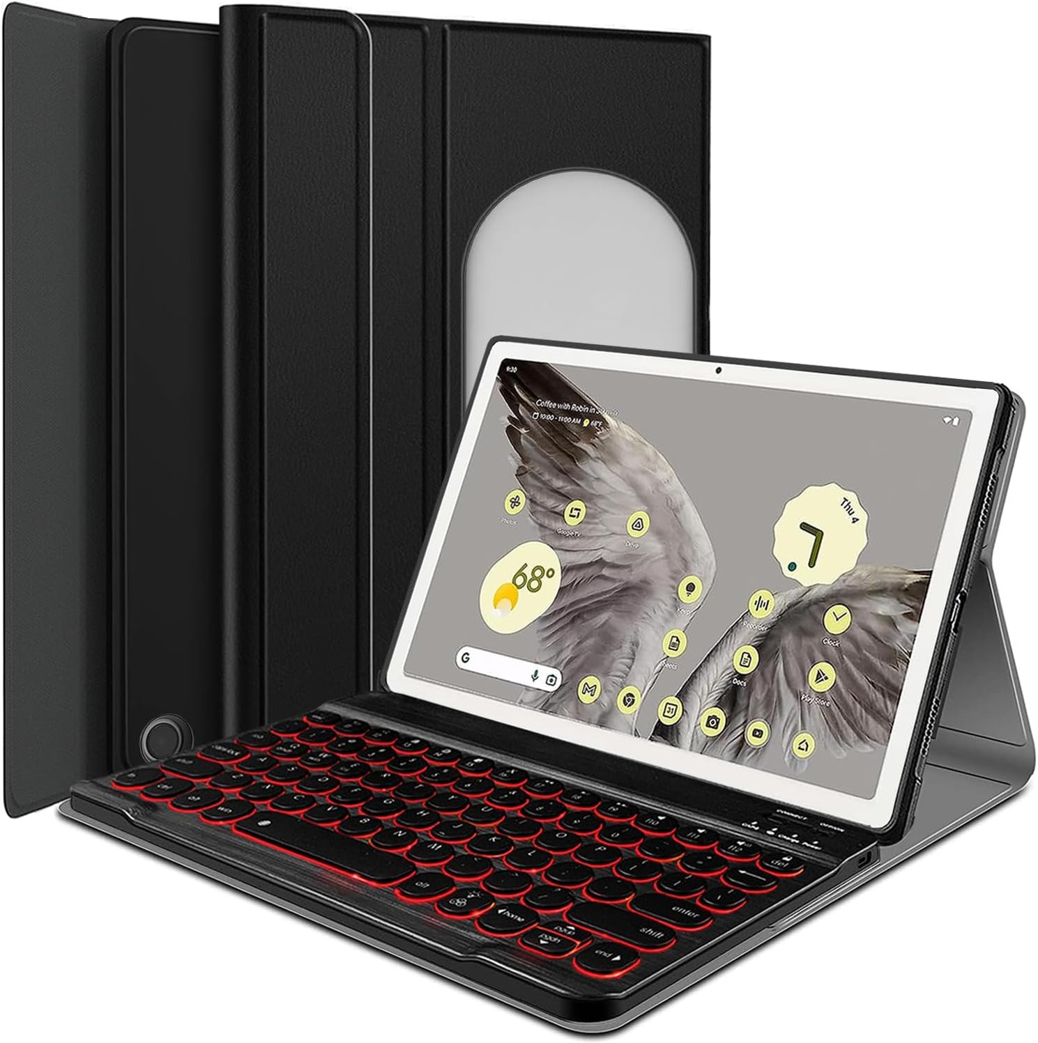 Backlit Keyboard Case for Google Pixel Tablet 11 Inch 2023, 7 Colors Backlight