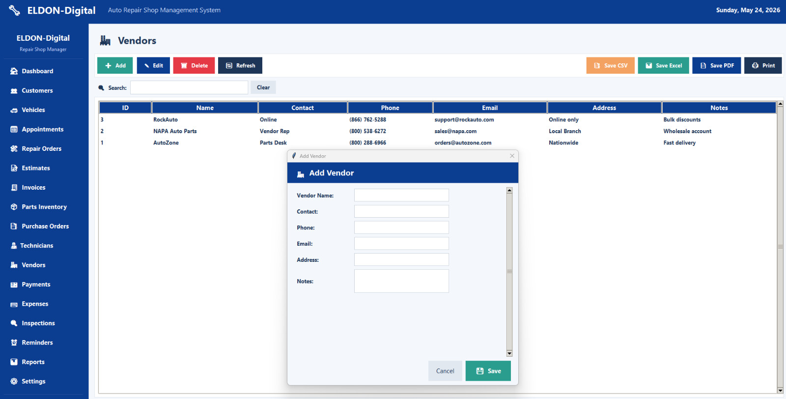 Auto Repair Shop Management Software USB Invoices Estimates Inventory PC MAC
