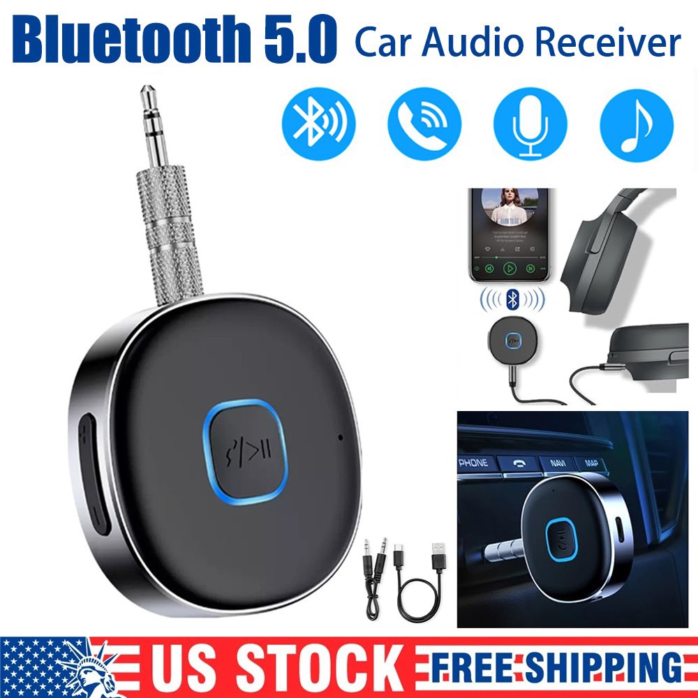 Portable 3.5mm Aux Car Adapter Bluetooth Wireless Audio Receiver Car Home Stereo