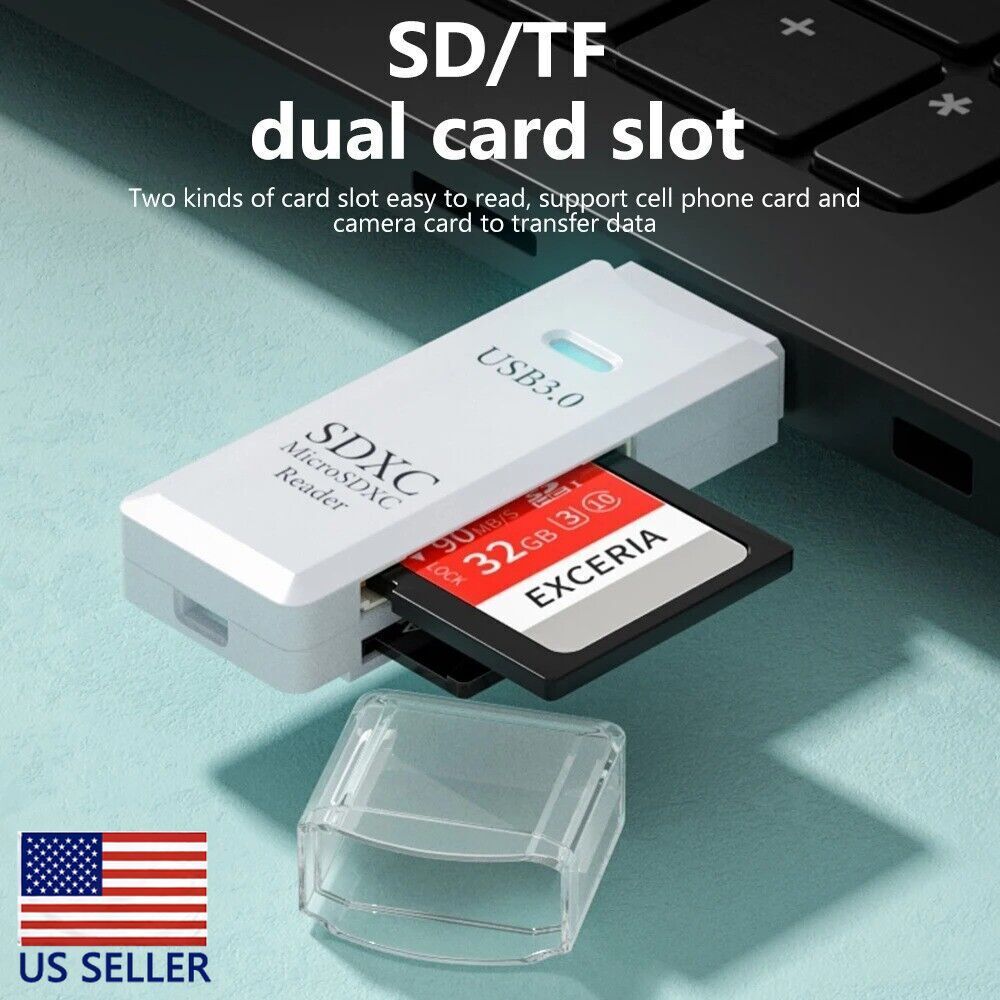 1PC NEW USB 2in1 CARD READER WRITER MICRO SD/SD USB 2.0 ADAPTER