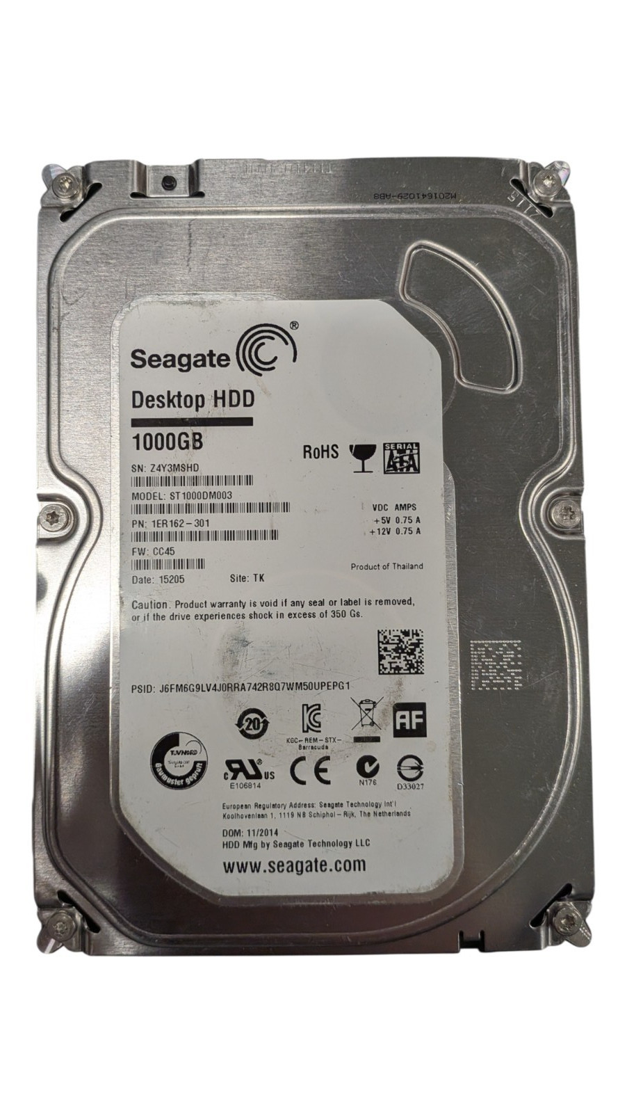 Seagate Barracuda 1TB SATA III 3.5″ Internal HDD – ST1000DM003