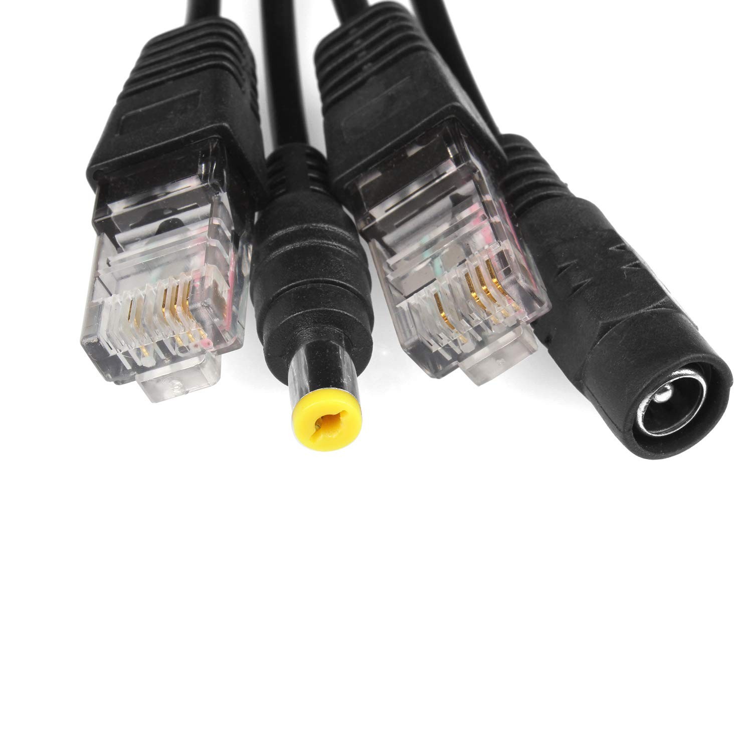 6Pair Passive PoE Injector Splitter Kit 5.5×2.1mm DC Connector RJ45 Adapters