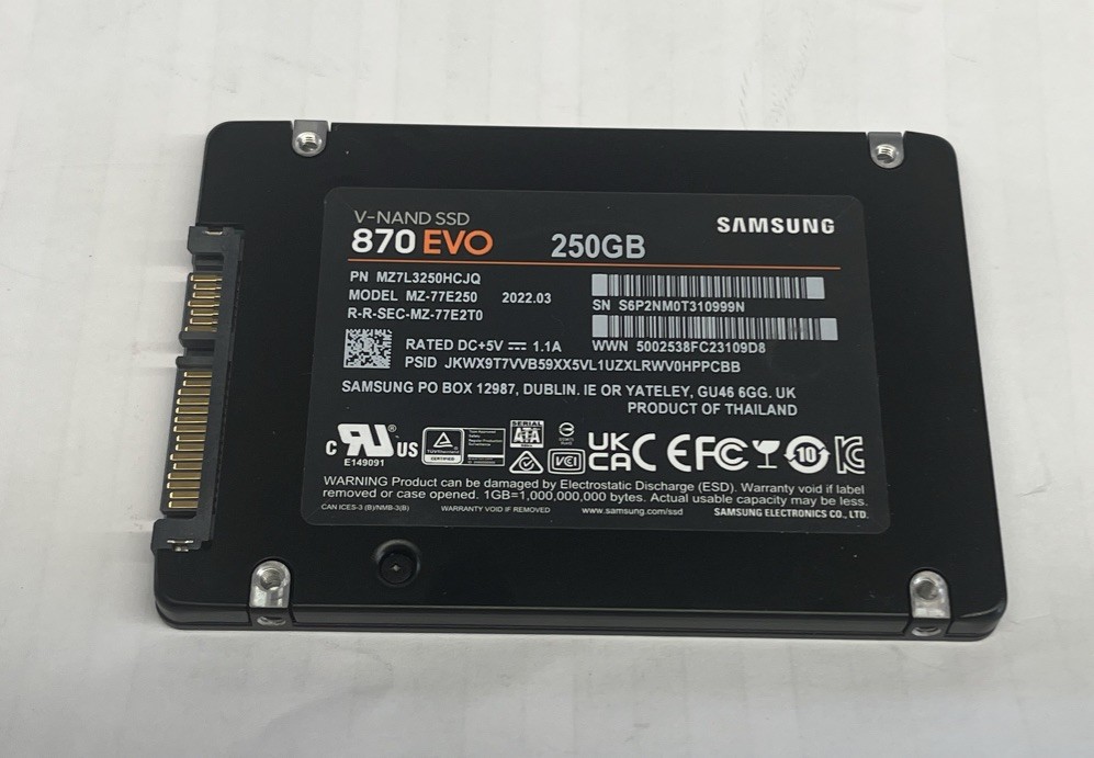 Lot Of 10 Samsung 870 EVO 250GB 2.5″ SATA III Internal SSD MZ-77E250B