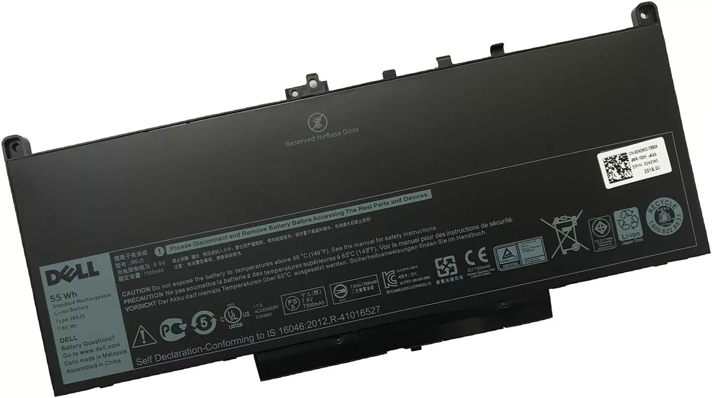 55Wh Laptop Battery For Dell Latitude E7270 E7470 Series 7CJRC MC34Y 7.6V J60J5