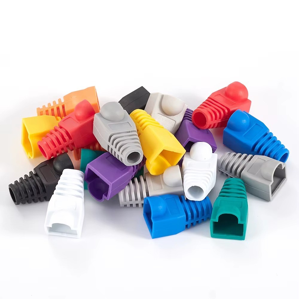 Mixed Color Ethernet Network Cable Strain Relief Boots Cable Conector Plug Cover