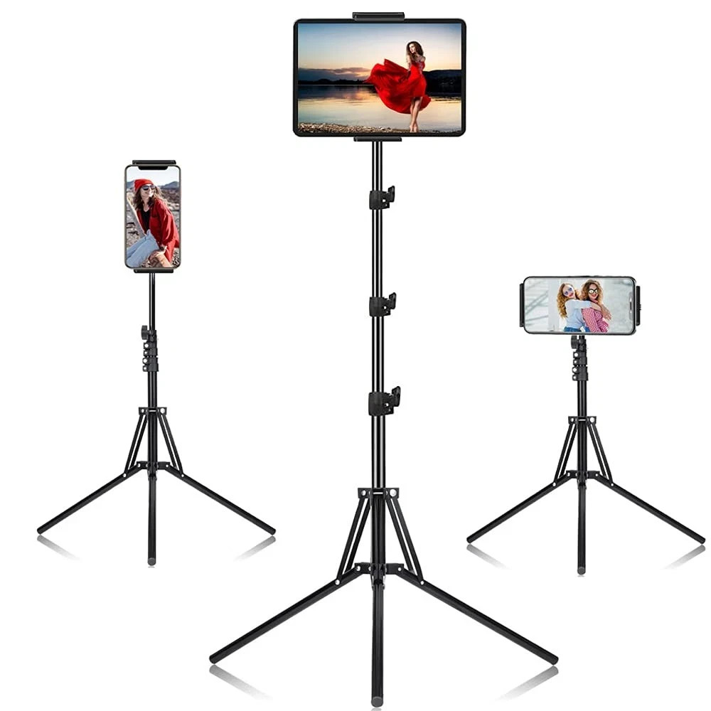 Ipad Tripod Stand, with 65 inch Height Adjustable iPad Stand Holder & iPad Fl…