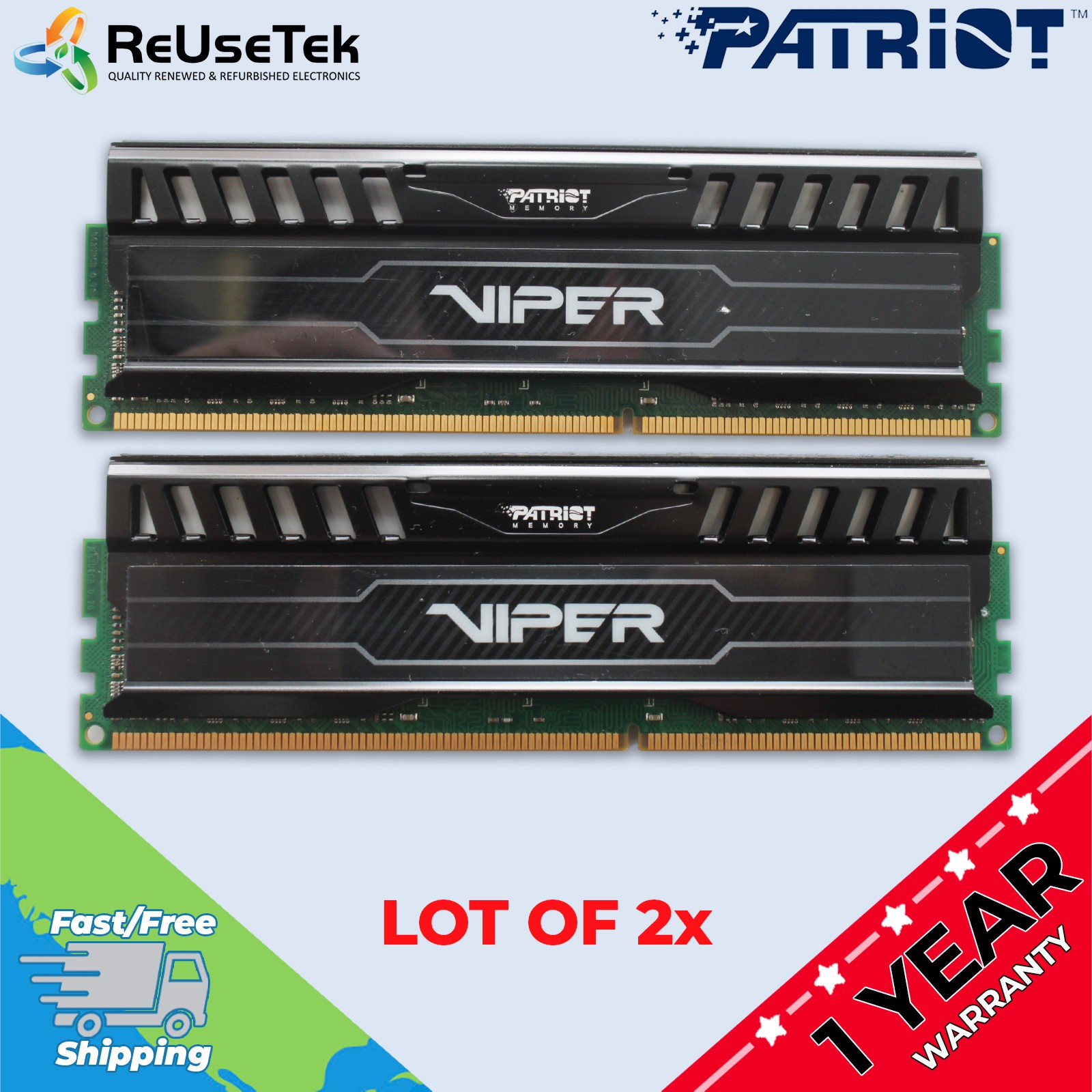 Patriot Memory Viper 16GB (2 x 8GB) 1600MHz Desktop DDR3 RAM | PV316G160C9K