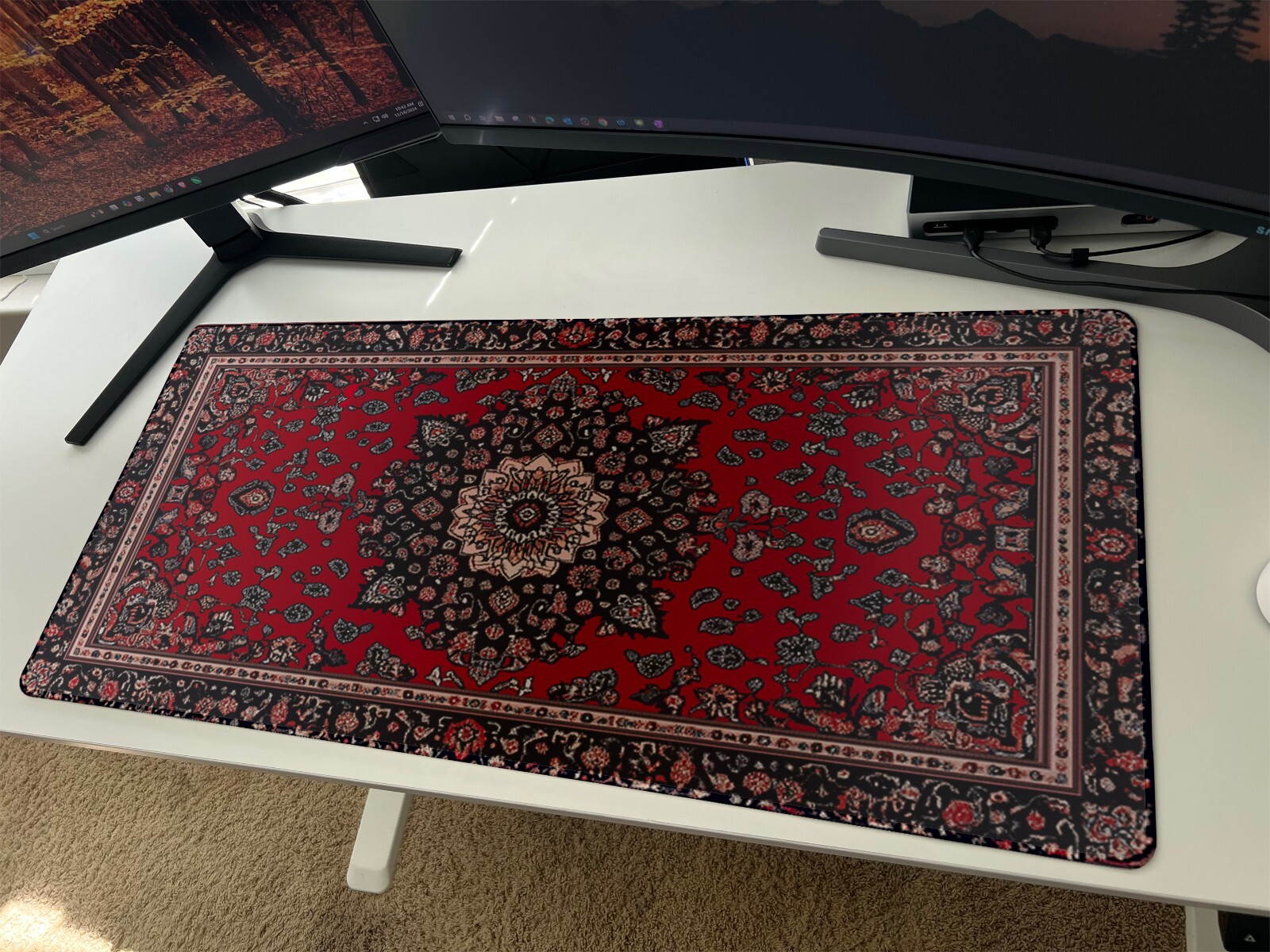 Rug Pattern Gaming Mouse Pad | Persian Rug Mouse Pad | Water Resistant Mat