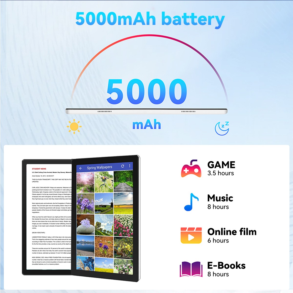 AEEZO 2026 Newest Tablet Android 15 Tablet 20GB RAM+64GB ROM Octa-Core 2.4G+5G
