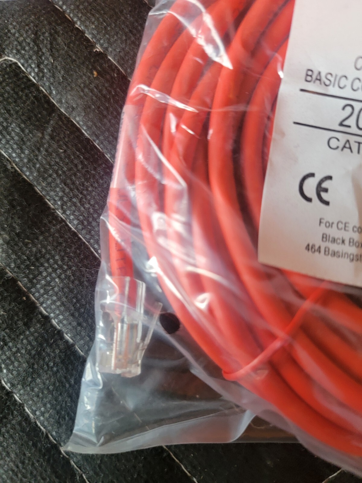 Red Cat5e Patch Cord RJ45 CAT5e Ethernet Cable 20ft, 5pk