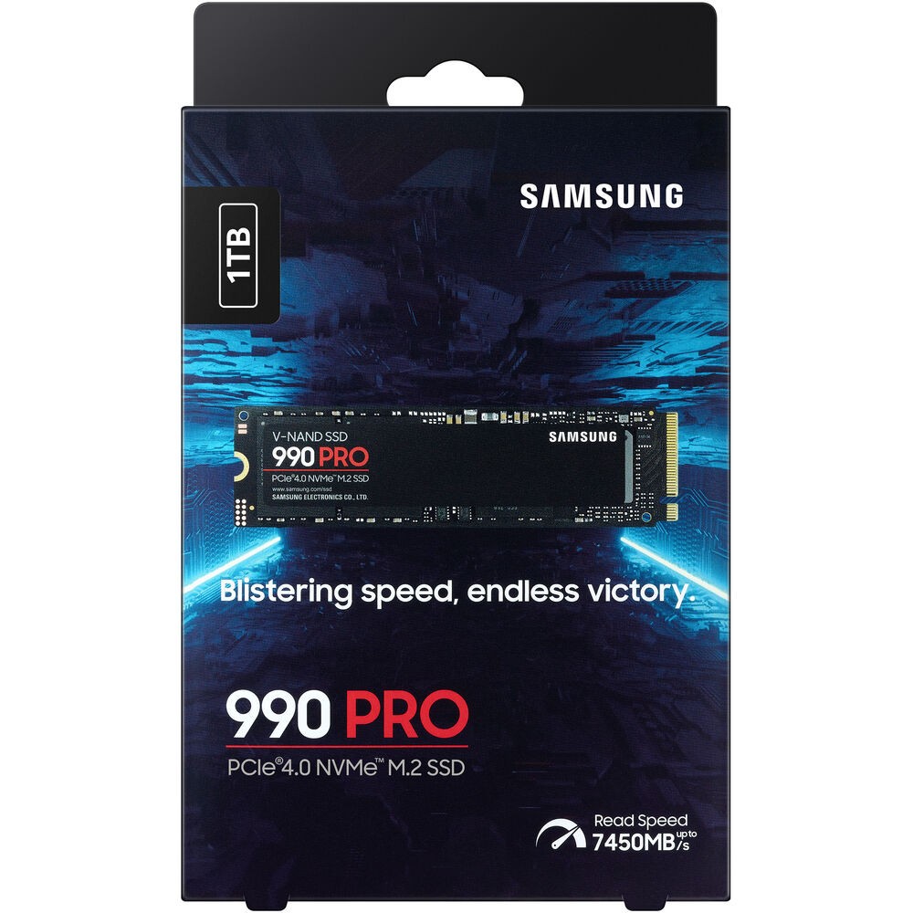 NEW SAMSUNG SSD 990 PRO 1TB PCIe 4.0 M.2 2280 Read Up-to 7,450MB/s MZ-V9P1T0B/AM