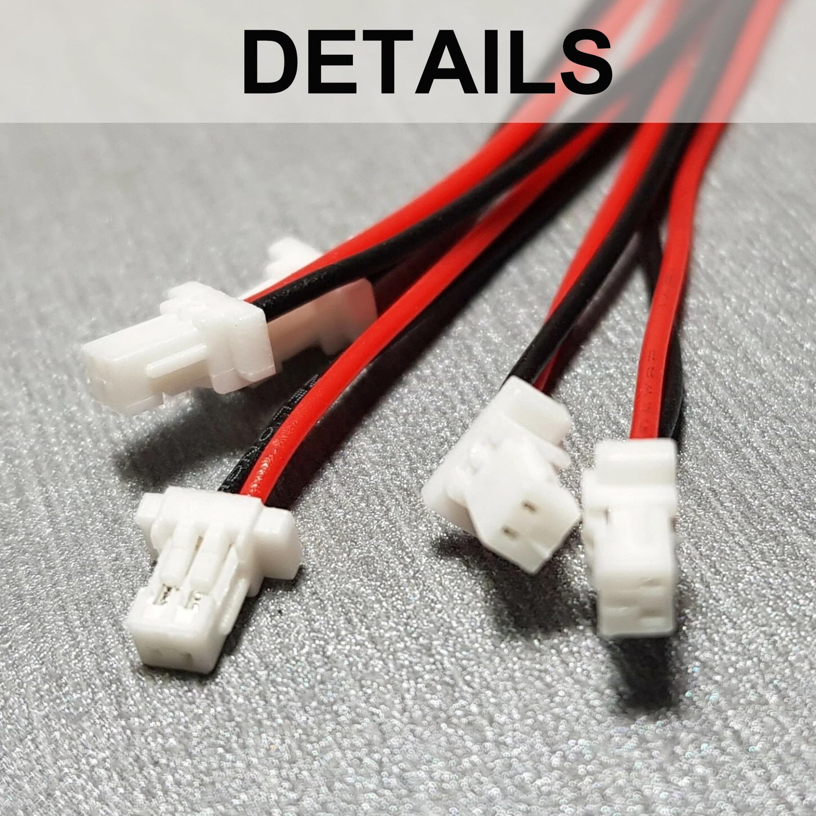 20 Pcs Red JST SH1.0mm 2 Pin Male Plug Micro Wire Connectors