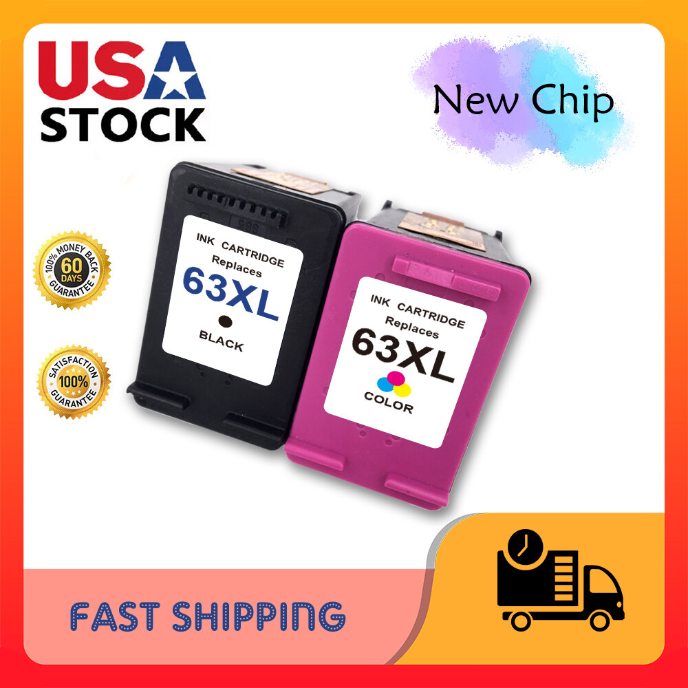 #63 XL With New Chip Ink Cartridge For HP OfficeJet 5255 5258