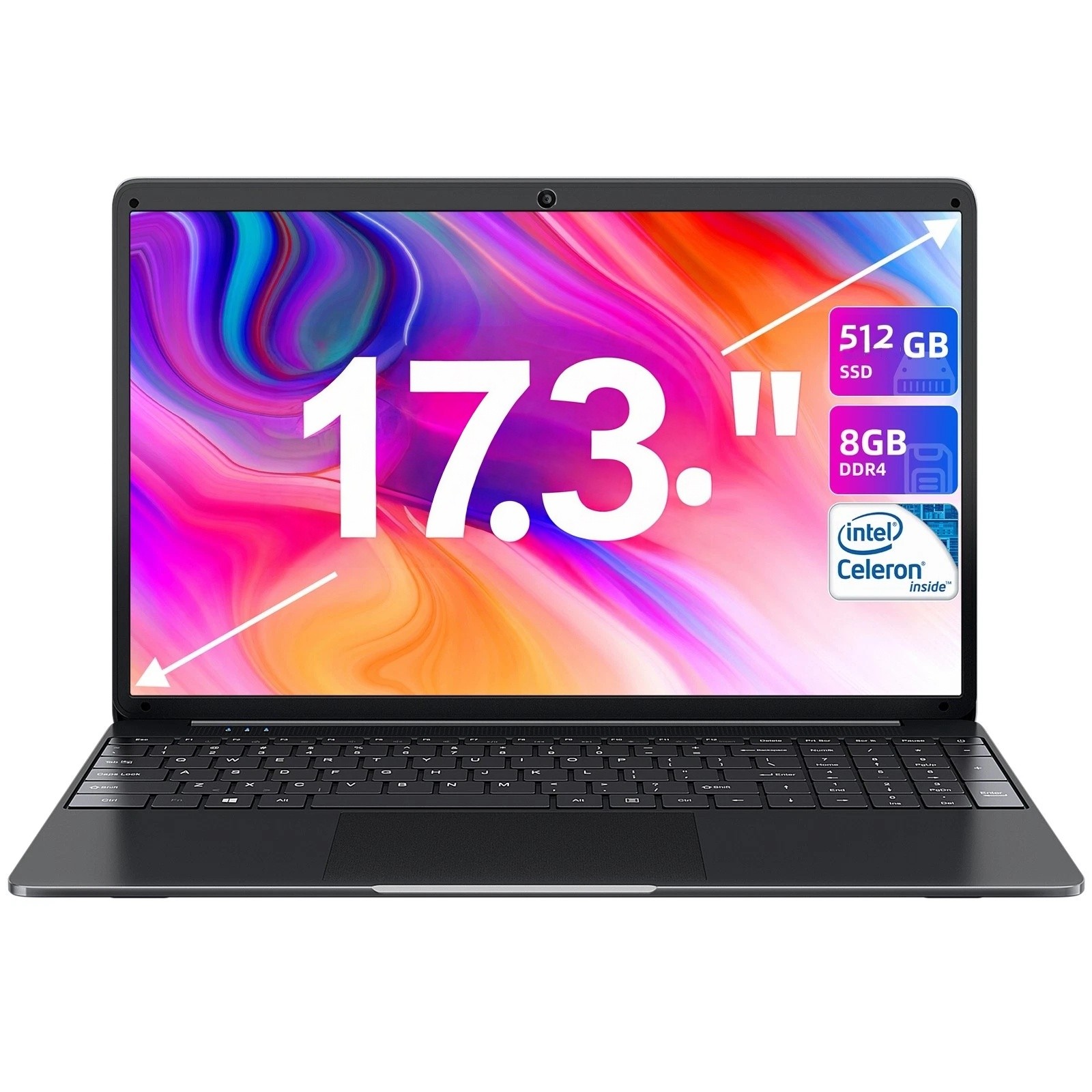SGIN 17.3″ FHD Laptop 8GB Memory 512GB SSD Intel Celeron Up to 2.8GHz Notebook