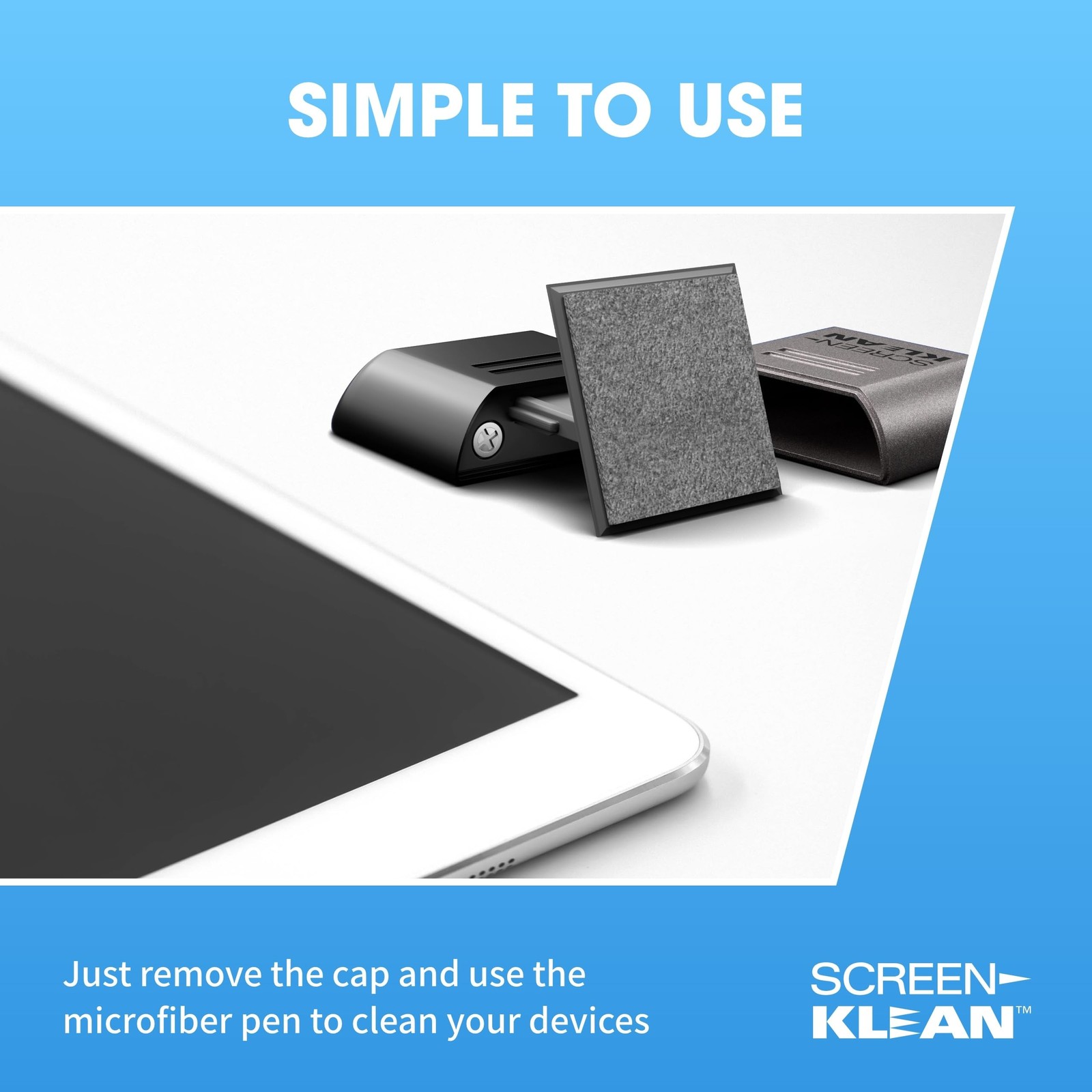 ScreenKlean Tablet Screen Cleaner – Compatible with iPad, Silver-1 Count