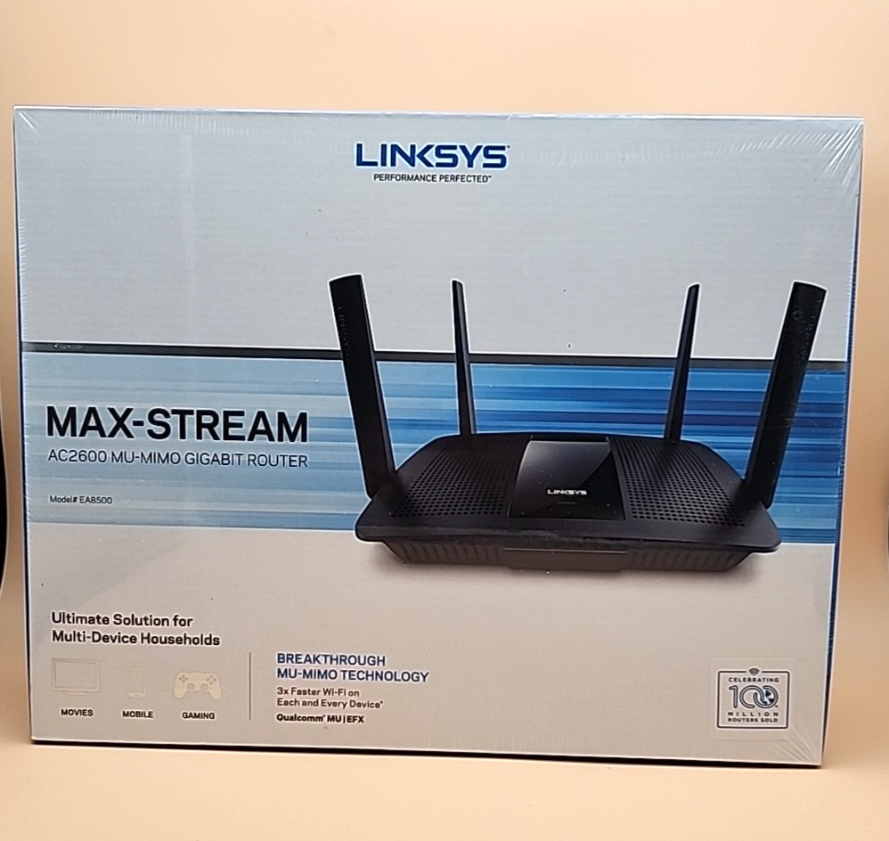 Linksys Max-Stream 1733 AC2600 Mbps 4-Port Gigabit Wireless AC Router EA8500