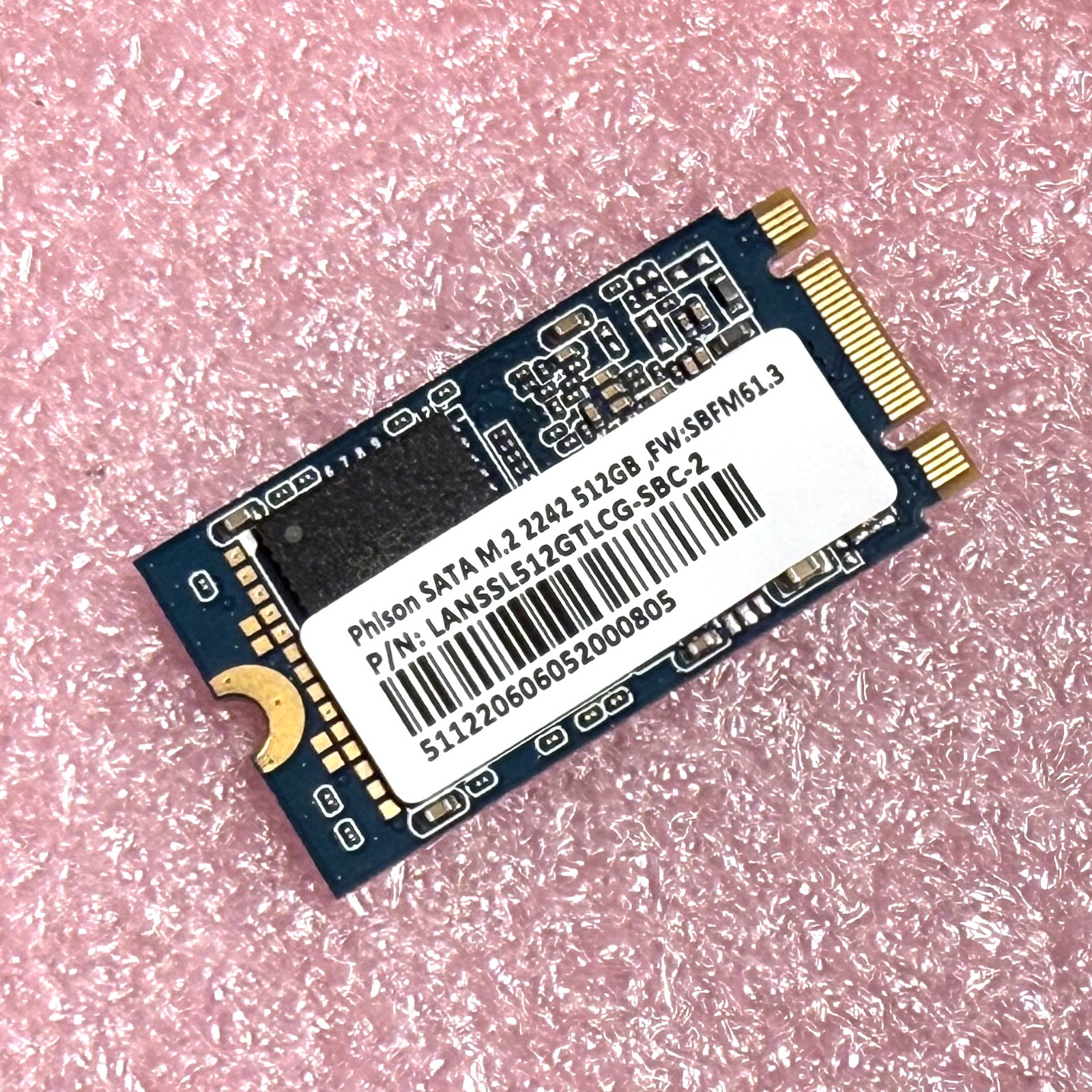 512GB M.2 2242 6Gb/s SATA SSD OEM Phison LANSSL512GTLCG Good Health | Low Writes