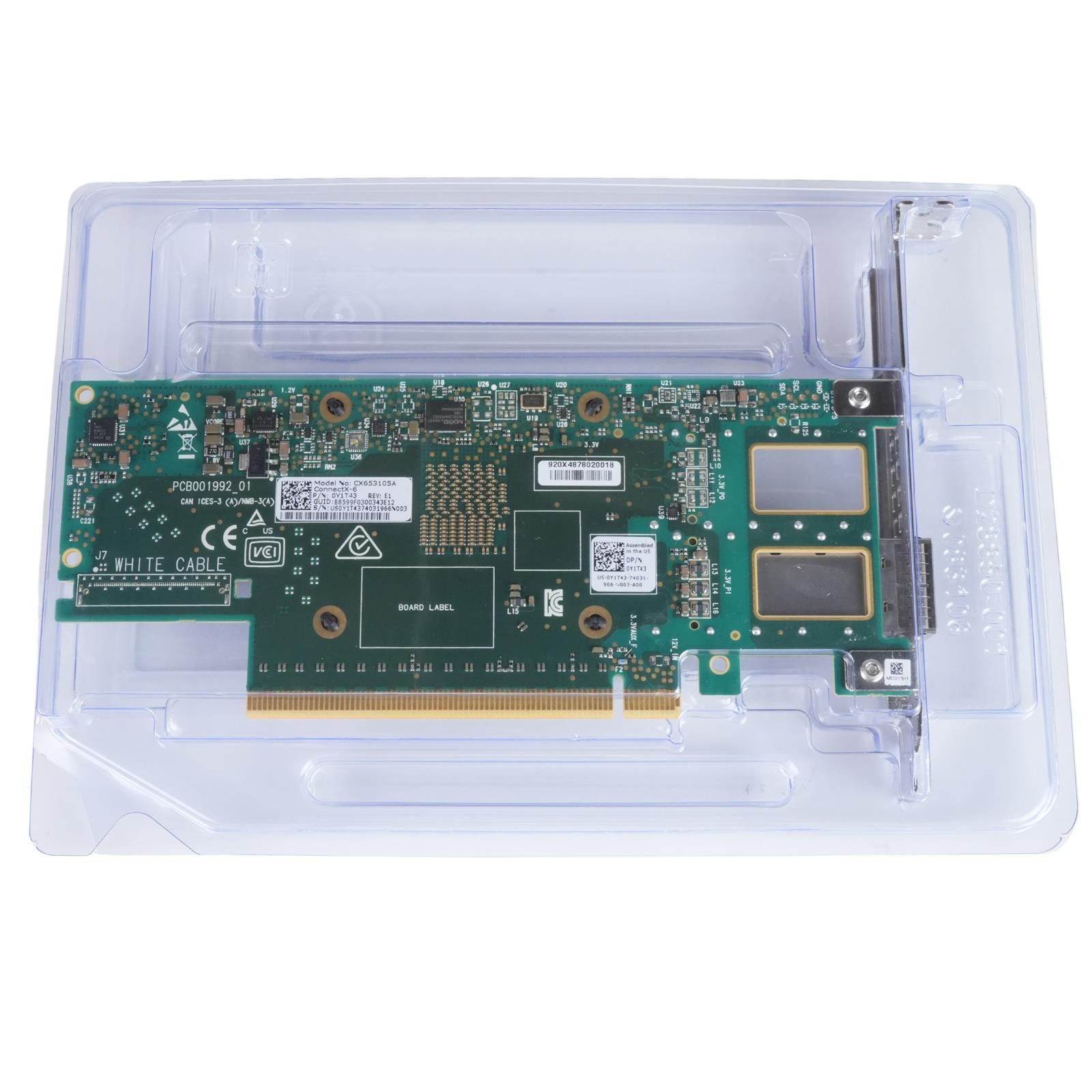 Dell Y1T43 NVIDIA CX653105A ConnectX-6 EDR/HDR 100Gb QSFP56 PCI-e 4.0 x16 NIC