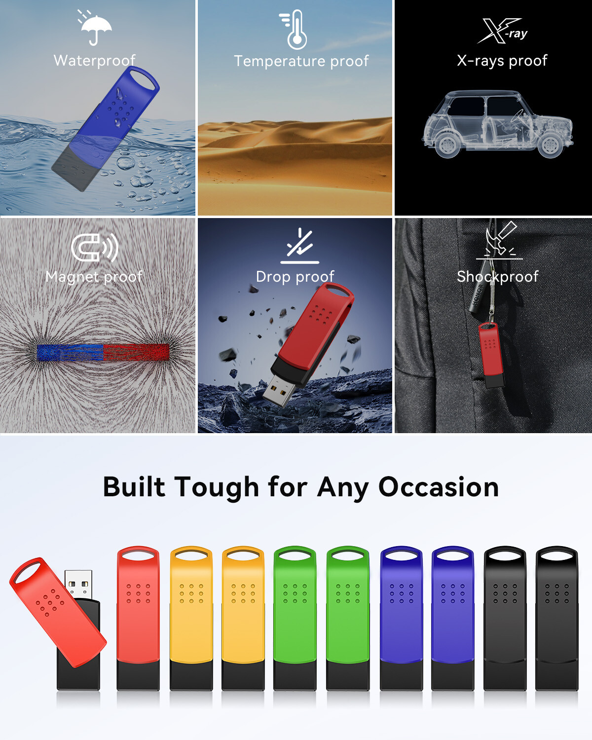 Kootion USB 2.0 16GB 5-50Pack Multi Color Flash Drive Memory Stick 5Color LOT