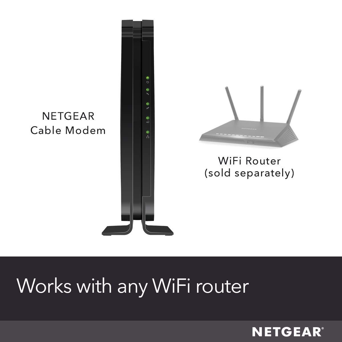 NETGEAR Cable Modem DOCSIS 3.0 16×4 (CM500), Black or White