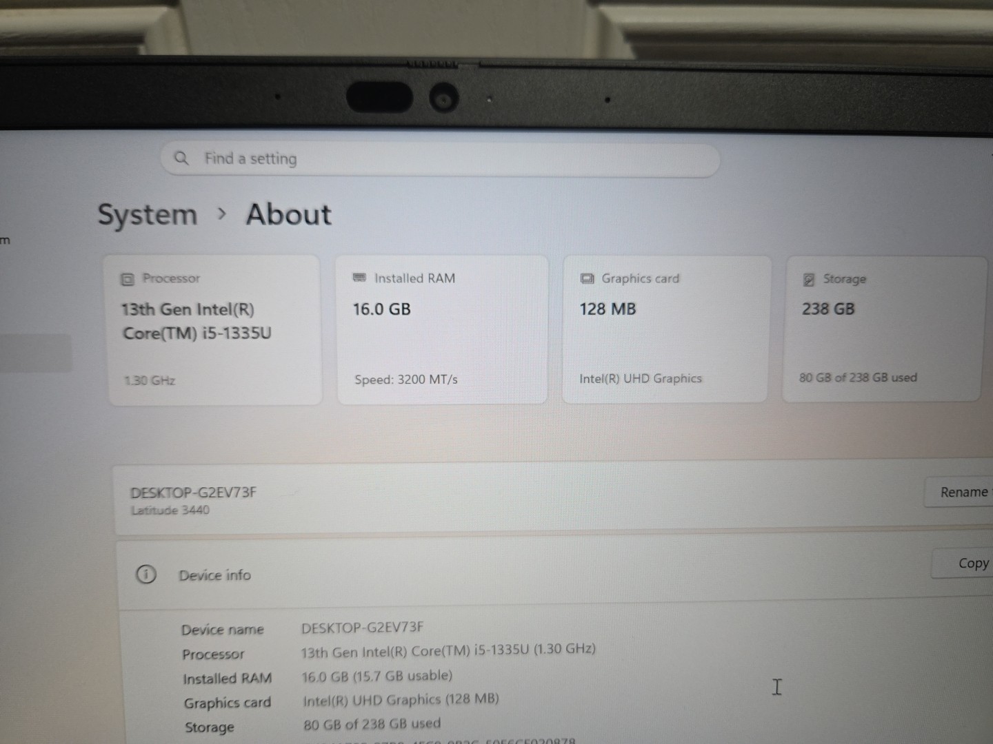 Dell Latitude 3440 Laptop i5-1335U 256GB SSD 16GB RAM – Win 11 Pro
