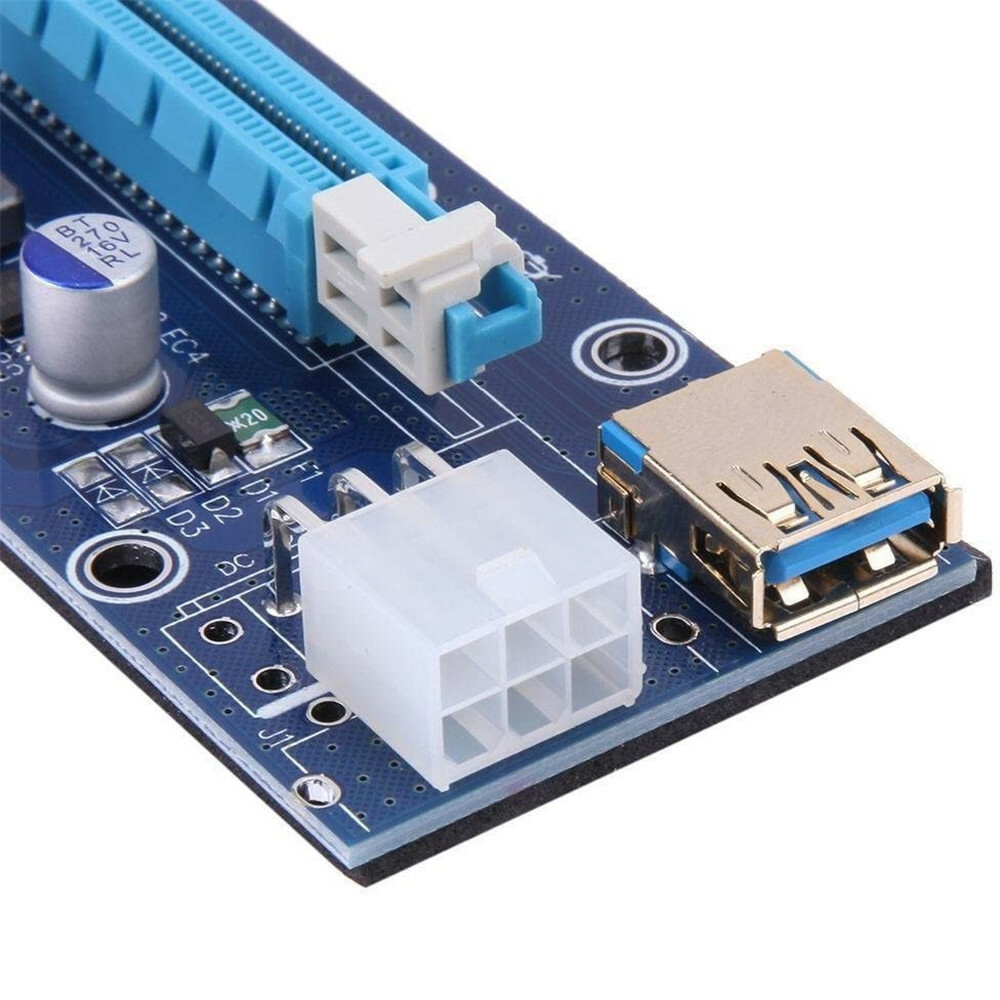 Ethereum PCI-E 1x to 16x Powered USB3.0 GPU Riser Extender Adapter Card VER 009s