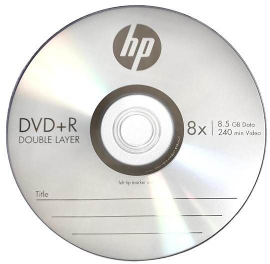 50-Pak HP 8X Logo-Top 8.5GB DOUBLE LAYER DL DVD+R’s (2 x 25-Pak)