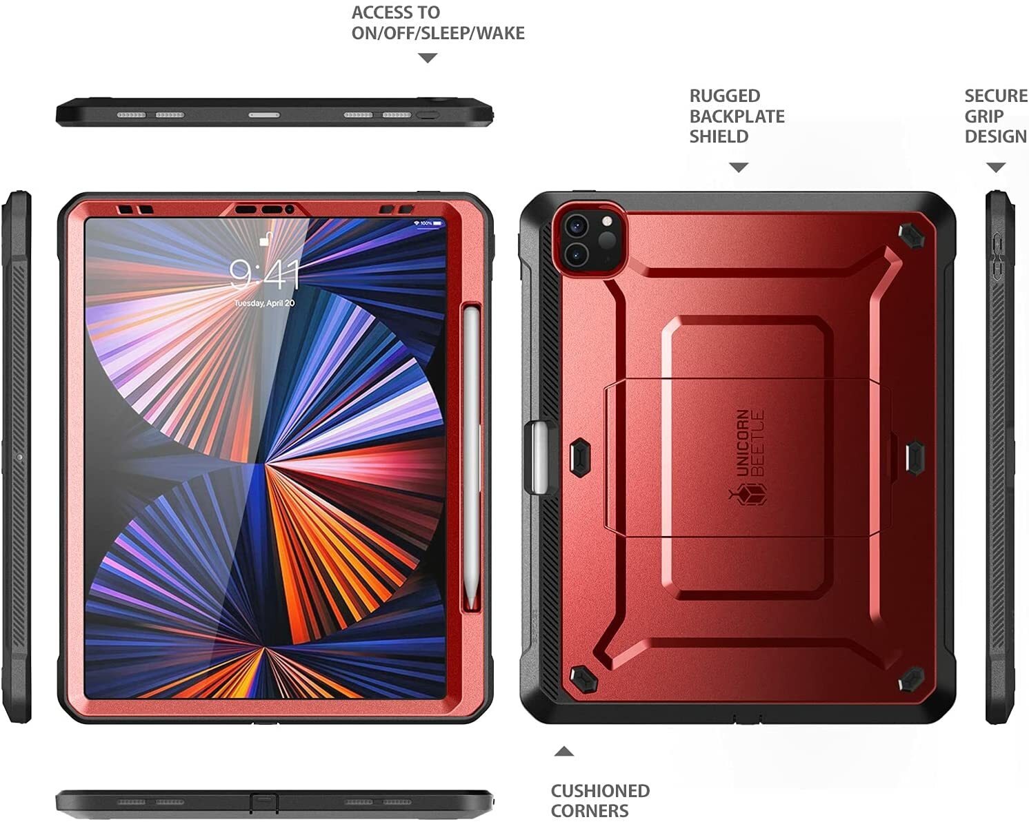 SUPCASE for iPad Pro 11″ 2021 2020 Case with Screen Cover with Rugged Kickstand