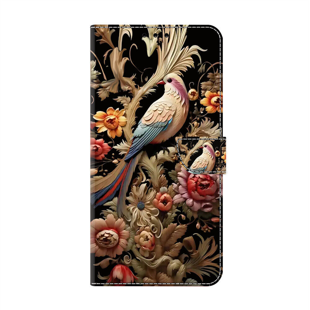 Print Flower Bird Robot Wallet Cover Case For 11 13 12 7 8 Plus Google Pixel 3A