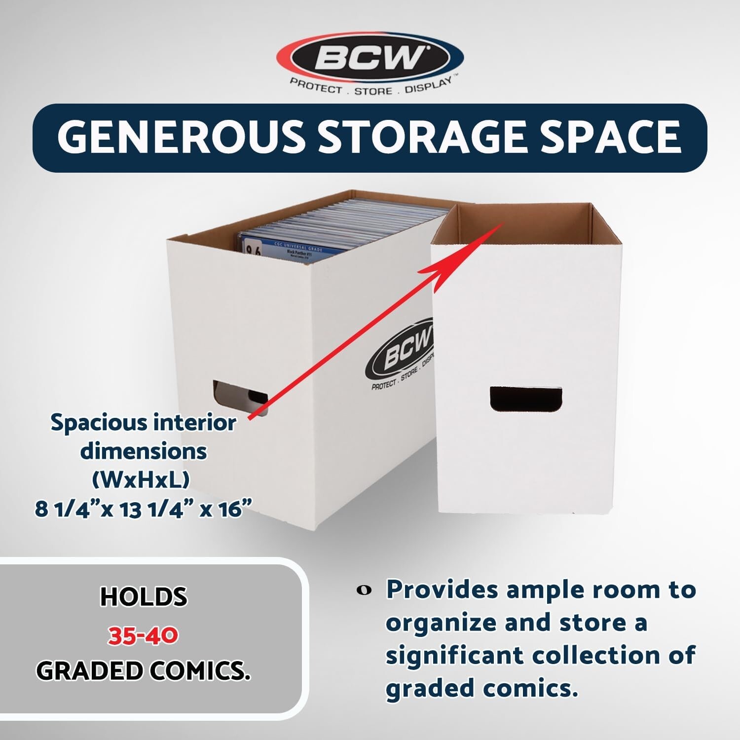 5 BCW Graded Comic Book Cardboard Storage Boxes Hold 35 40 CGC Slab Long Term