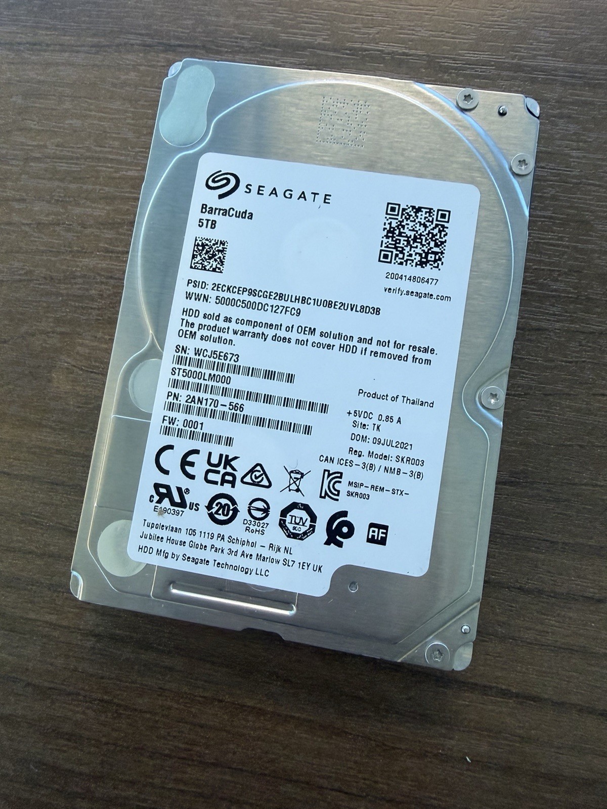 SEAGATE ST5000LM000 5TB 2.5″ SATA 5400RPM 128MB HDD LAPTOP HARD DRIVE