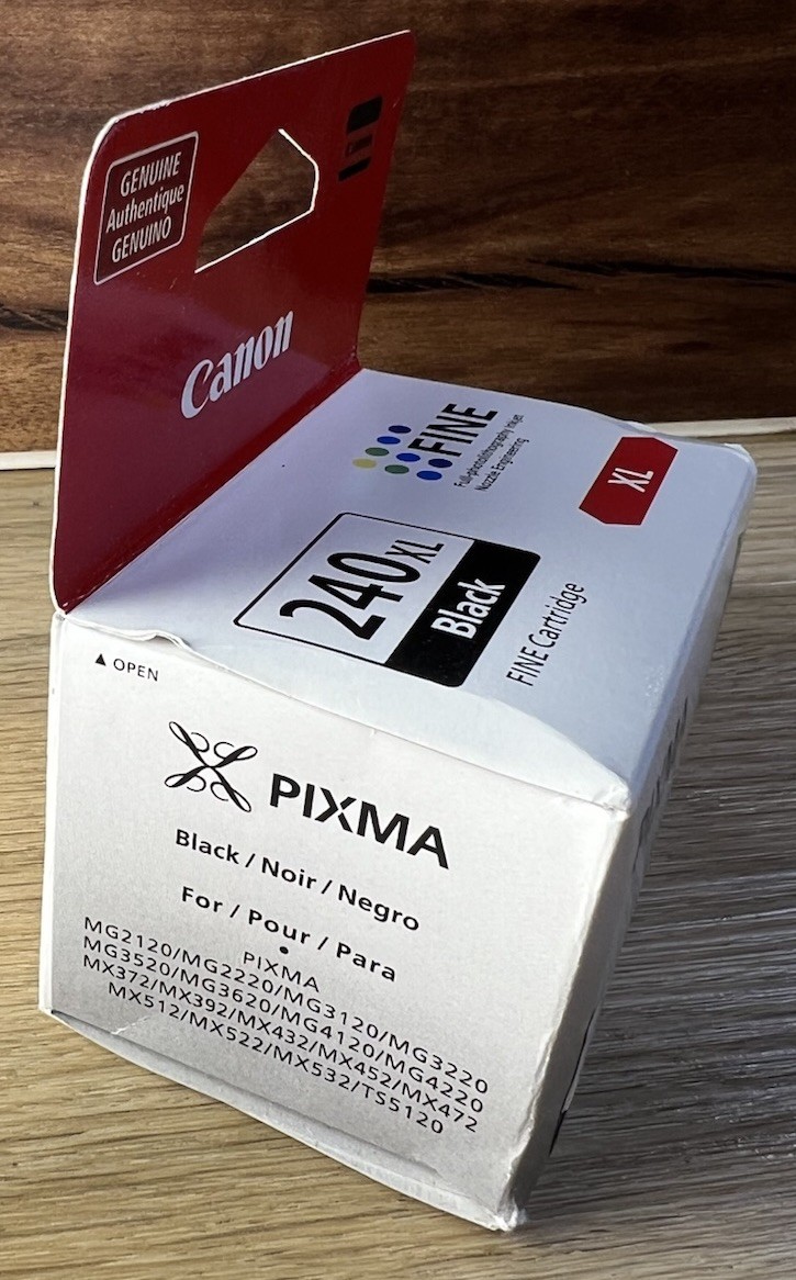 Genuine OEM Canon Pixma 240 XL Fine Black Ink Cartridge – NEW & SEALED