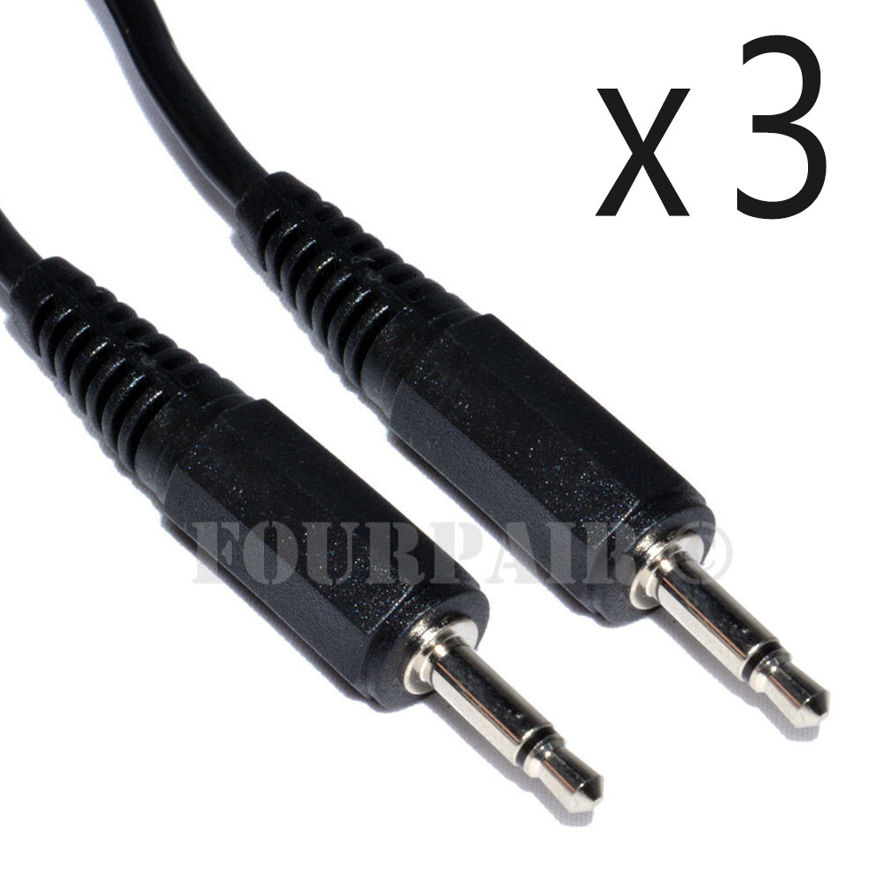 3 Pack Lot 6ft 3.5mm Male to Male Mono Audio Cable Cord 1/8″ TS Plug Microphone
