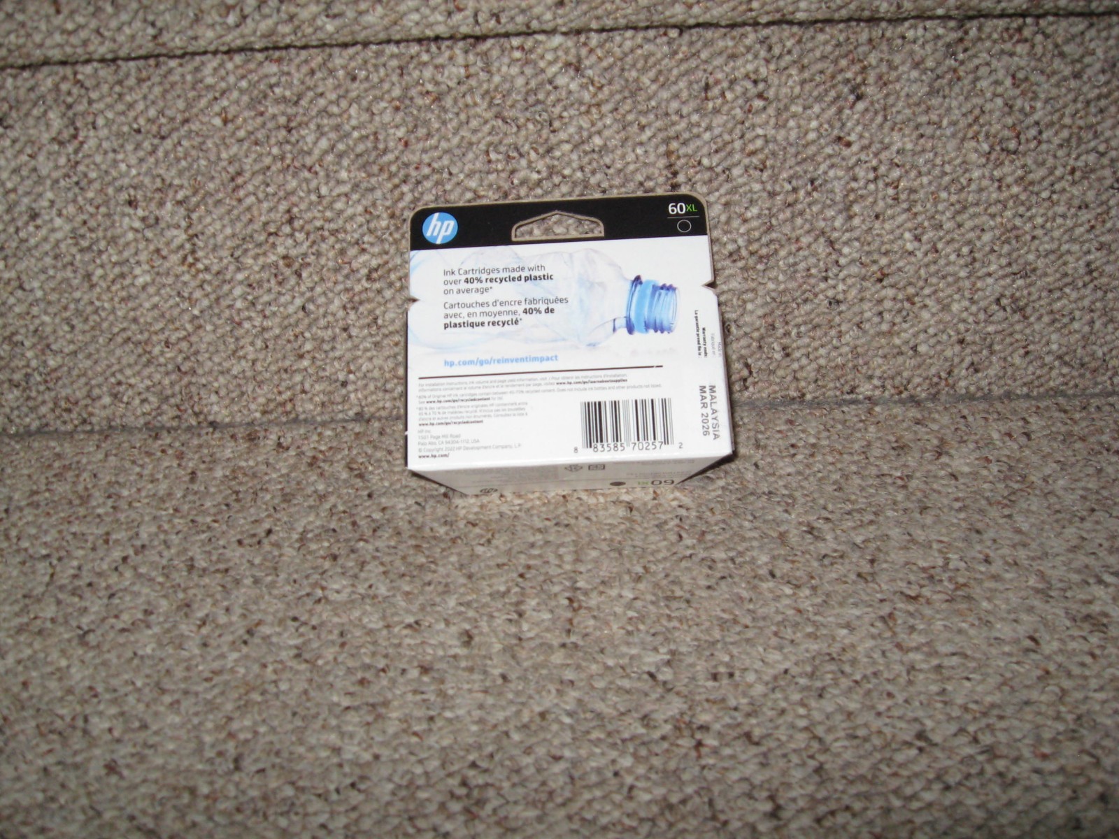 New Sealed Box HP 60XL Black Ink Cartridge Exp MARCH 2026 New Sealed Box 60 XL