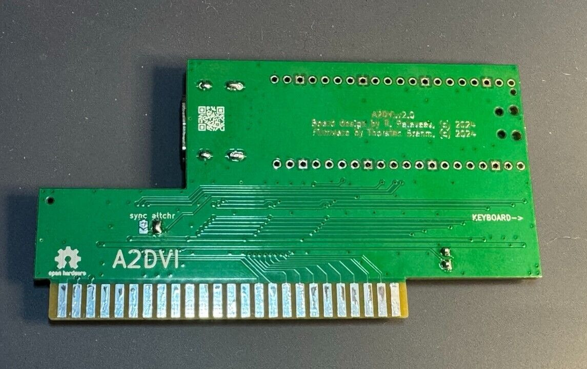 A2DVI digital video HDMI card for Apple II, II+, IIe computers, v2.0